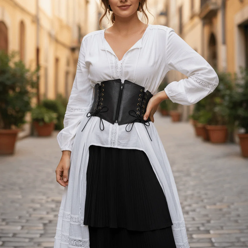 حزام خصر مرن على الموضة أحزمة كلاسيكية متعددة الاستخدامات للنساء حزام مشد من الجلد الصناعي أزياء نسائية