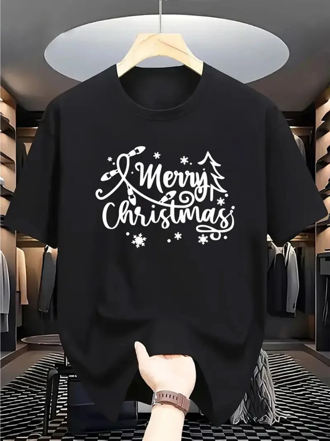 2026 Summer New women Cotton Short Sleeve Christmas Themed Print Casual Breathable Top Outdoor Sports Fitness T-shirt