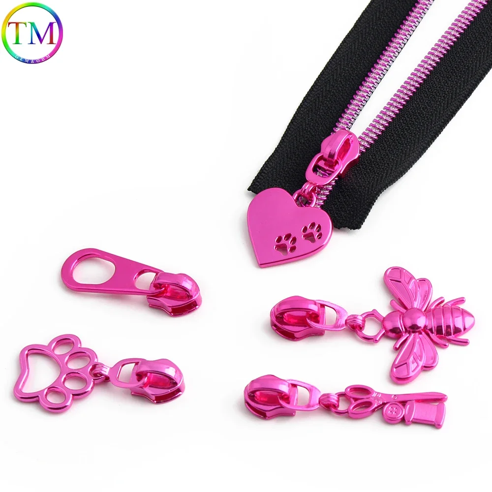 10-30-50PCS 5# Nylon Zippers Pullers Sliders For Bag Zipper Slider Pulls LuggageClosure Zips Repair Kit DIY Sewing Accessory