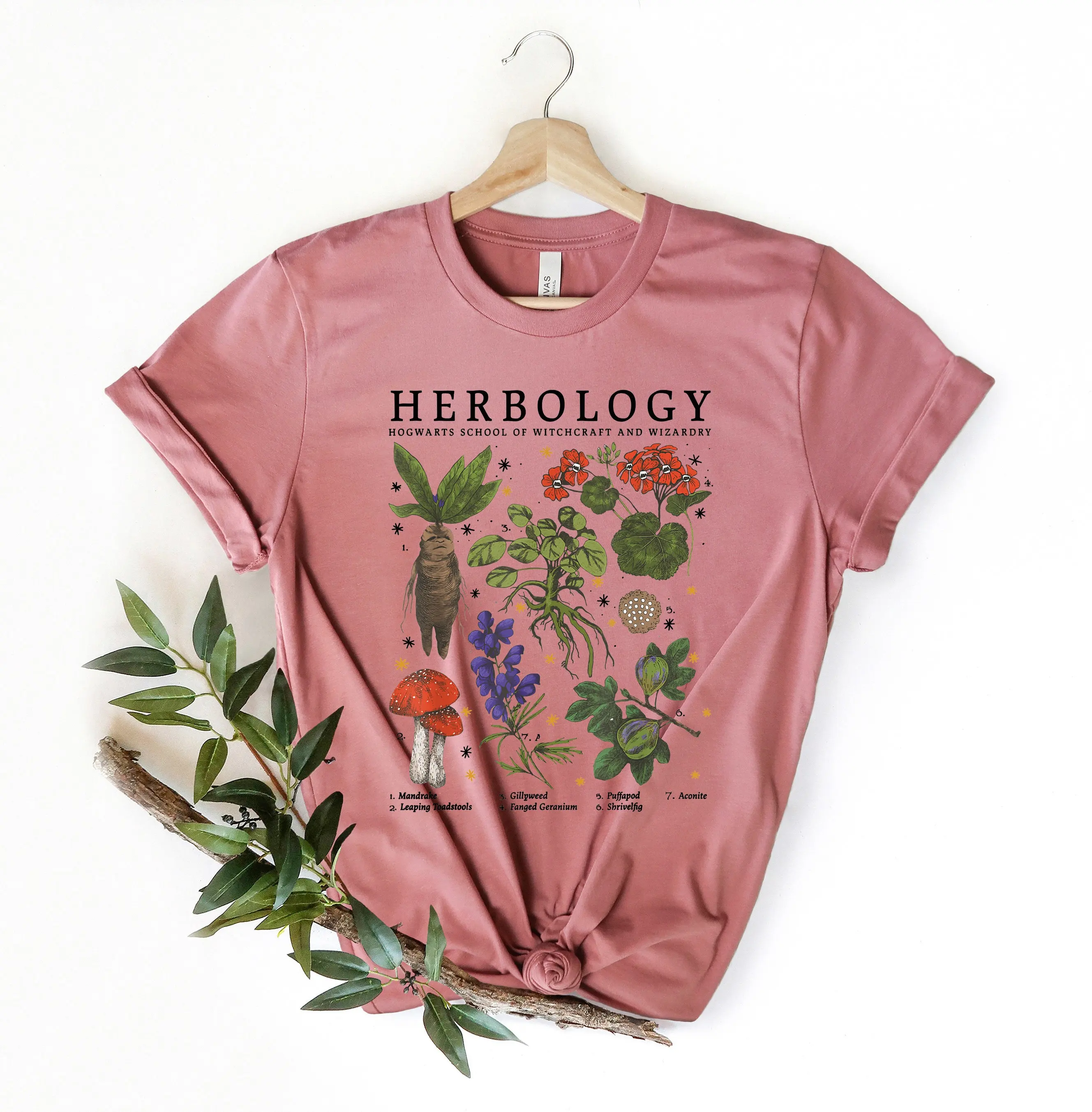 Botanical T Shirt Herbology Plants Plant Lover Gardening For Wizard Pottery