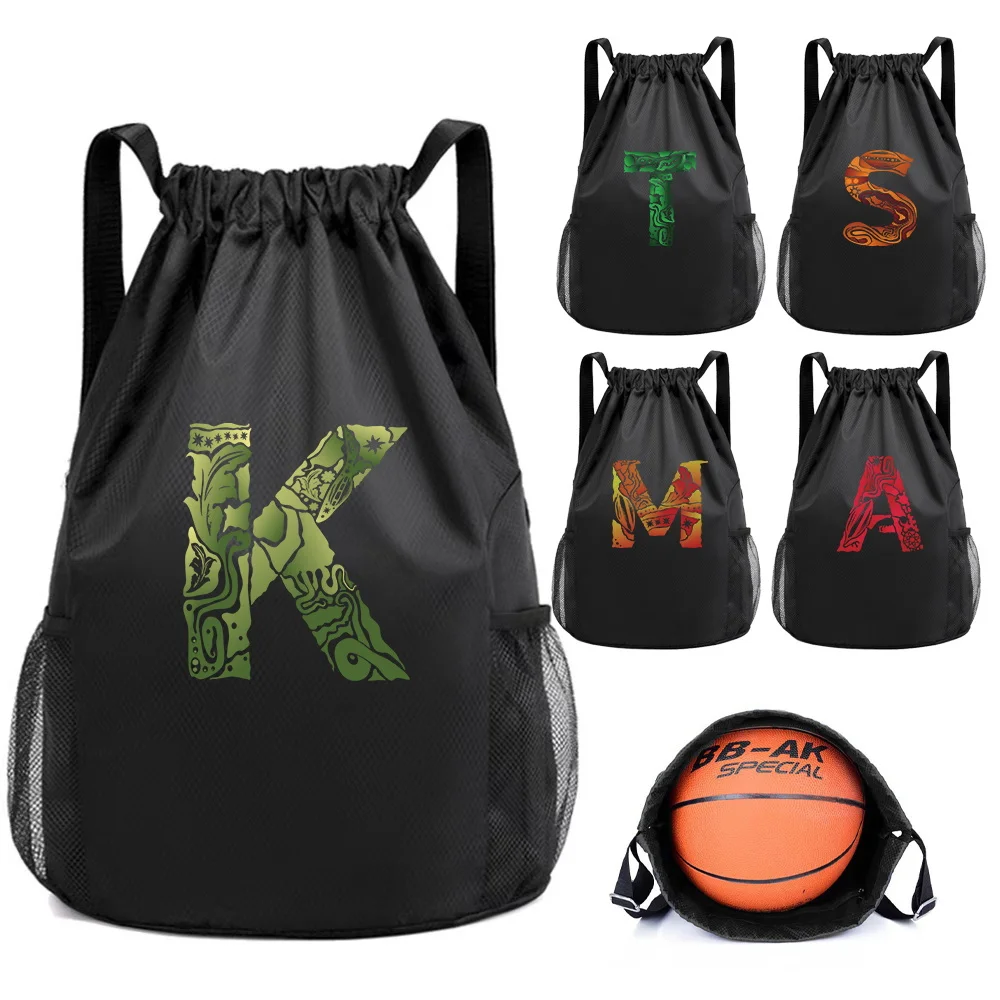 Black drawstring backpack, lightweight and washable backpack, perfect for gym, sports, travel - men's and women's styles