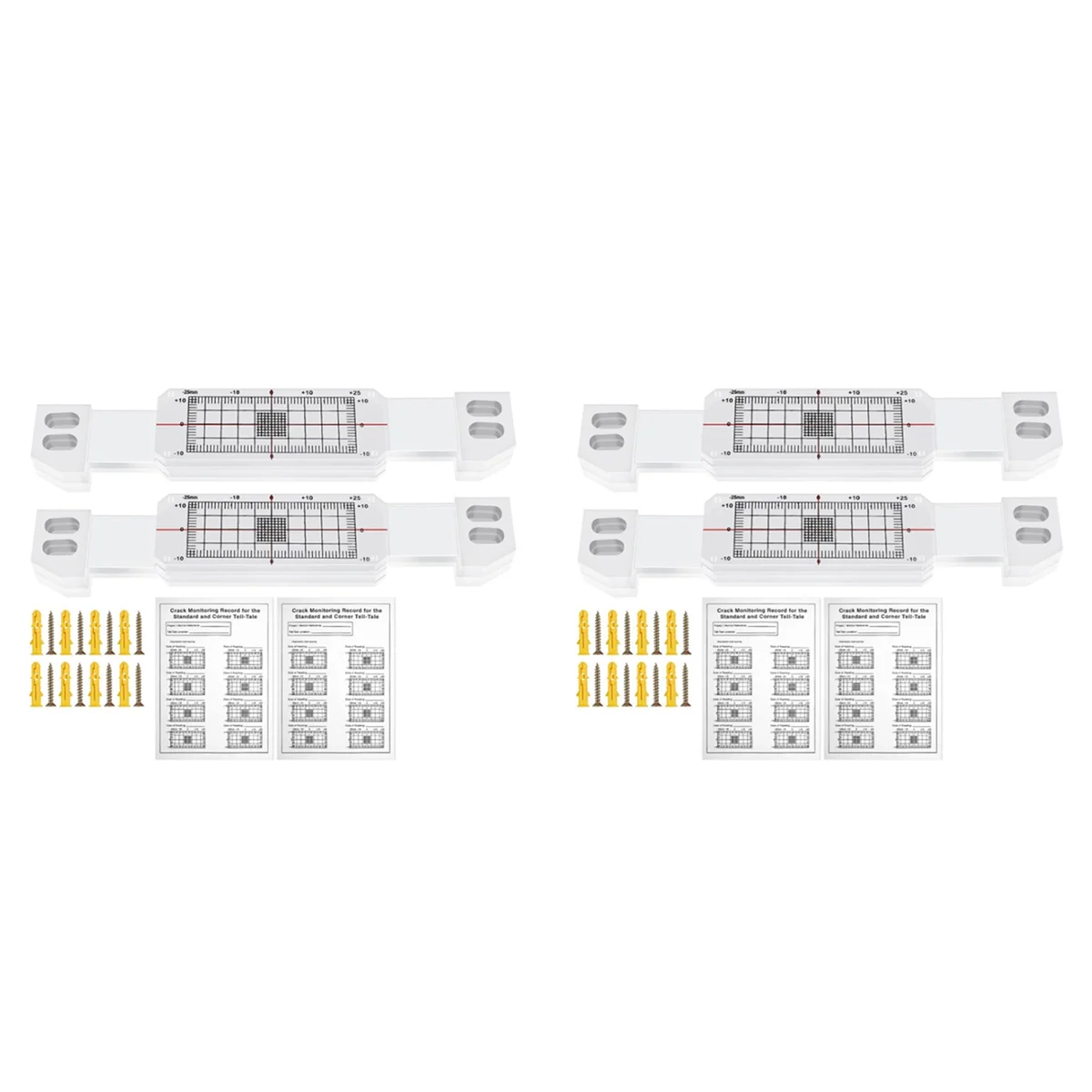 2025+ 4 قطع من سجل مراقبة الكراك، بالإضافة إلى شاشة الكراك الزاوية Tell Tale لسجل الكراك القياسي والزاوية
