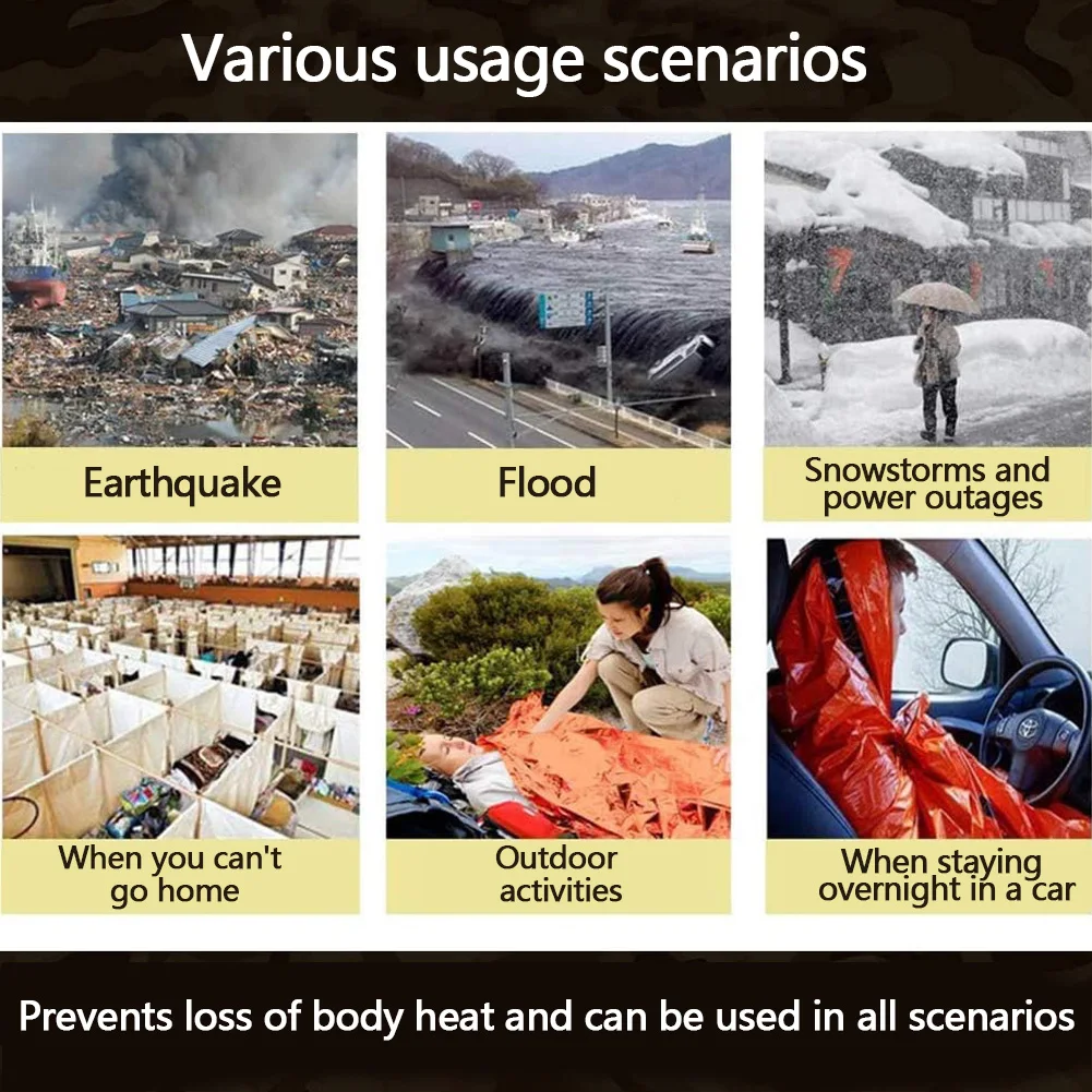 

Спальный мешок для выживания, водонепроницаемый, термоизолирующий, портативный, для кемпинга, походов и активного отдыха на природе