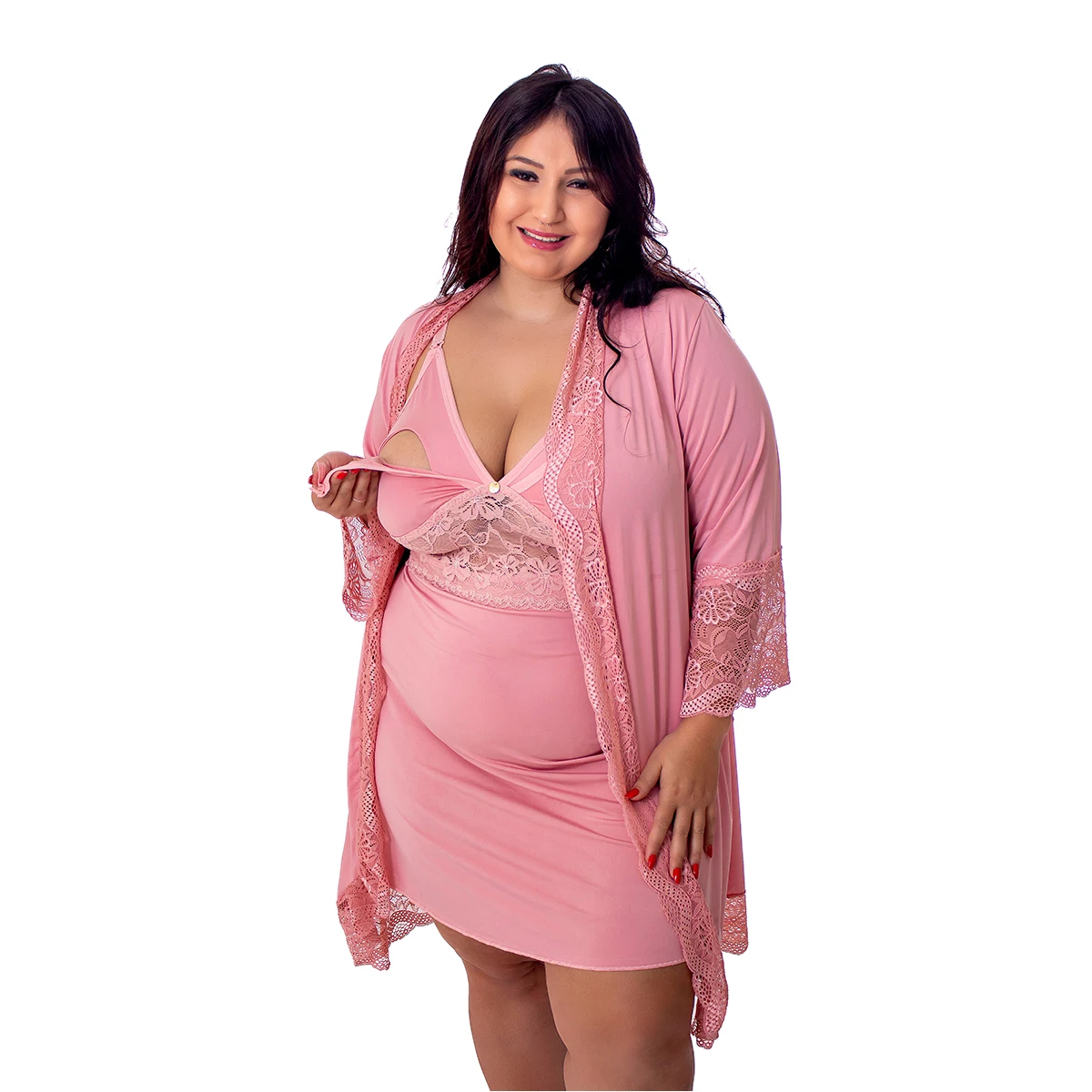 Plus Size Breastfeeding Post-Part Sweater Robe Kit