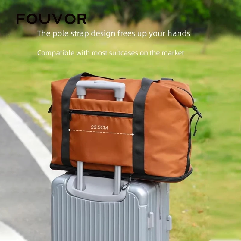 Fouvor Women's Large Capacity Luggage Bag Waterproof Travel Short-Distance Trip Sports Fitness Bags Handheld Storage Bag 3062-05