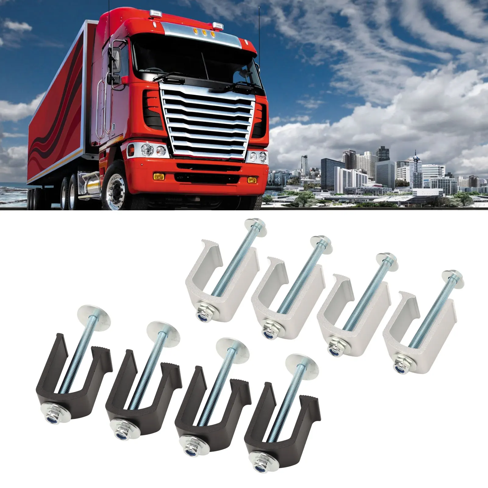 

Набор из 4-х антиржавейных алюминиевых зажимов для инструментальных ящиков - Сверхпрочные крепежные защелки для грузовиков, фургонов и прицепов, долговечные