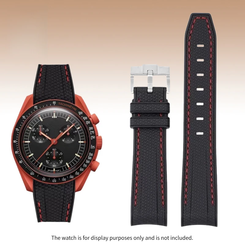 New 2026 Replacement 20mm Curved Liquid Silicone Strap for Omega x Swatch Moonswatch Planet Series Watch Band