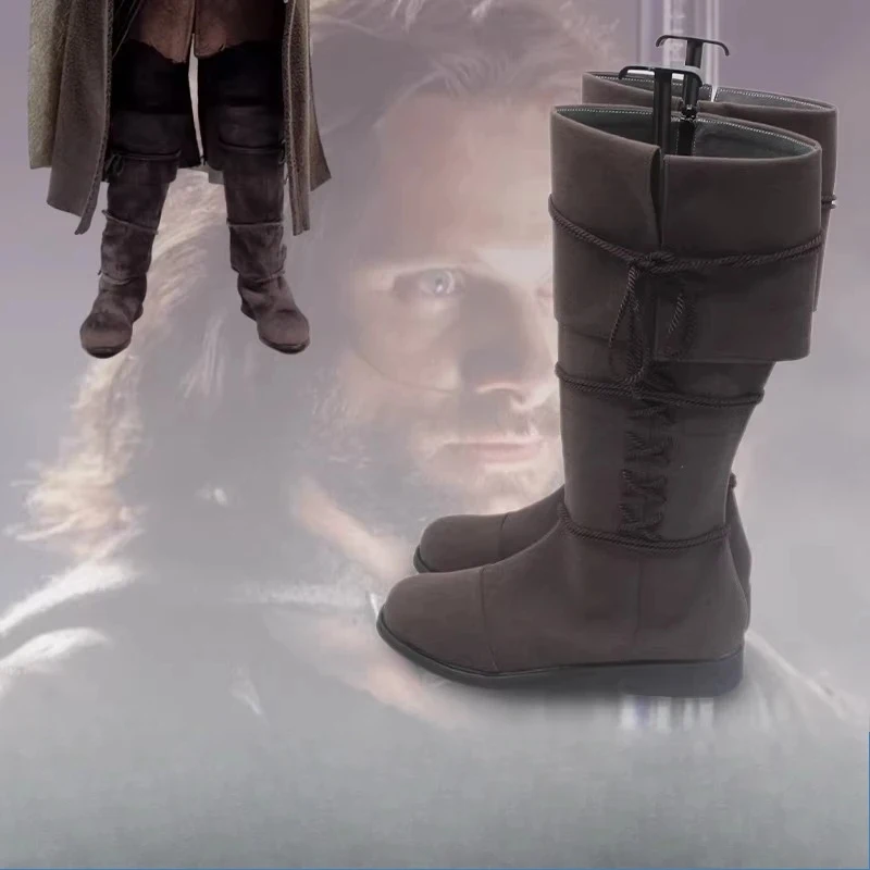 A;3,v;7'd/Game Anime Cosplay Shoes Aragorn ‌ Accesorios de Disfraz de Halloween del Señor de los Anillos: Las Dos Torres; Propc;4'b,7'm1/