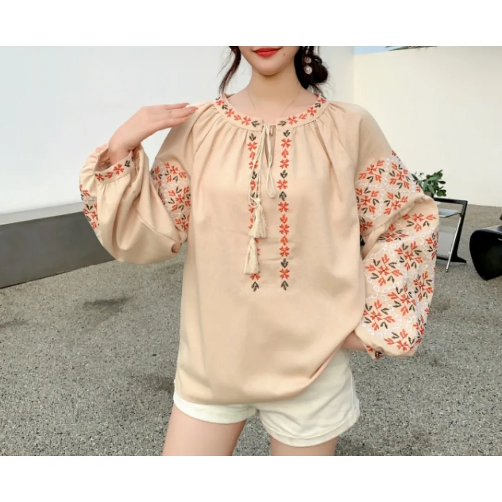 Y2k ゴススパイスガール長袖 Tシャツタッセルルーズプリント O ネックシャツ女性の夏スリムトップス