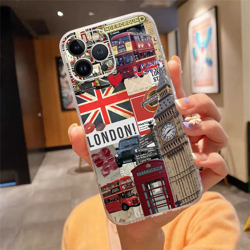 

London aesthetics Phone Case Carcasa Funda For iPhone 17 Pro Max Air 16 15 14 13 Pro Max 15 16 Pro 15Plus Case