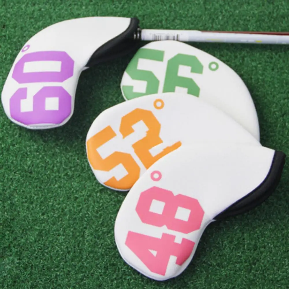 4/7Pcs Number 48 60 Degree Golf Iron Cover Golf Club Head Covers Golf Iron Head Sleeve Wedge Cover Golf Accessories