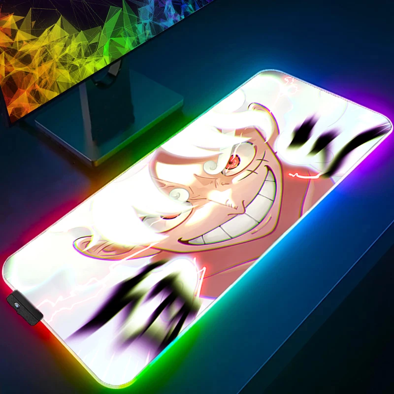 

Backlight Gaming Mouse Pad one piece luffy 90x40cm LED Computer Laptop Keyboard Carpet Mouse Mat RGB Non-Slip Rubber Table Rug
