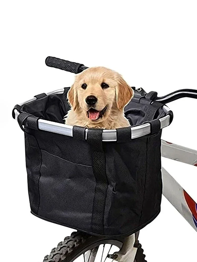 

Foldable Detachable Bike Front Basket Portable Pet Carrying Bag for Mountain Bikes 5kg Load Capacity Easy Mounting on Handlebars