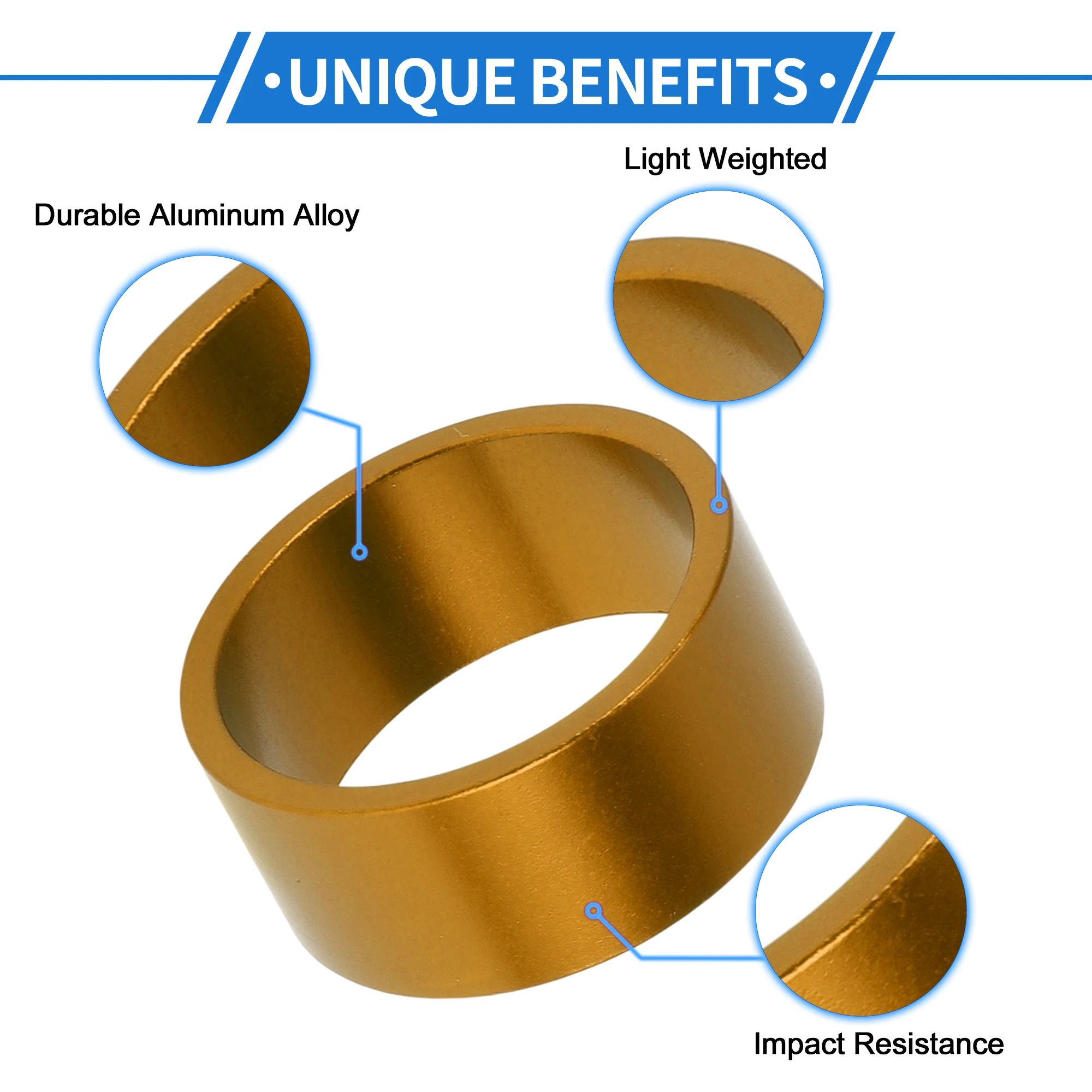 

X Autohaux велосипедная гарнитура, проставка 15 мм, шайба вилки выноса велосипедной гарнитуры, универсальная для 1 1/8 дюйма, передняя вилка выноса, безрезьбовой золотой тон