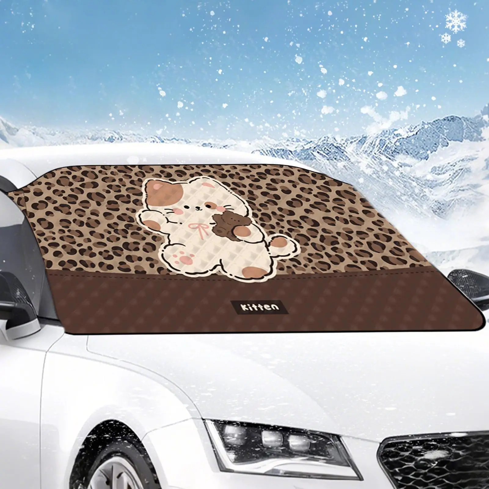 

All-Season Windshield Cover 77x36inch Heavy Duty Waterproof Protector for Snow Ice & Sun, Universal Fit Car SUV Truck Parking