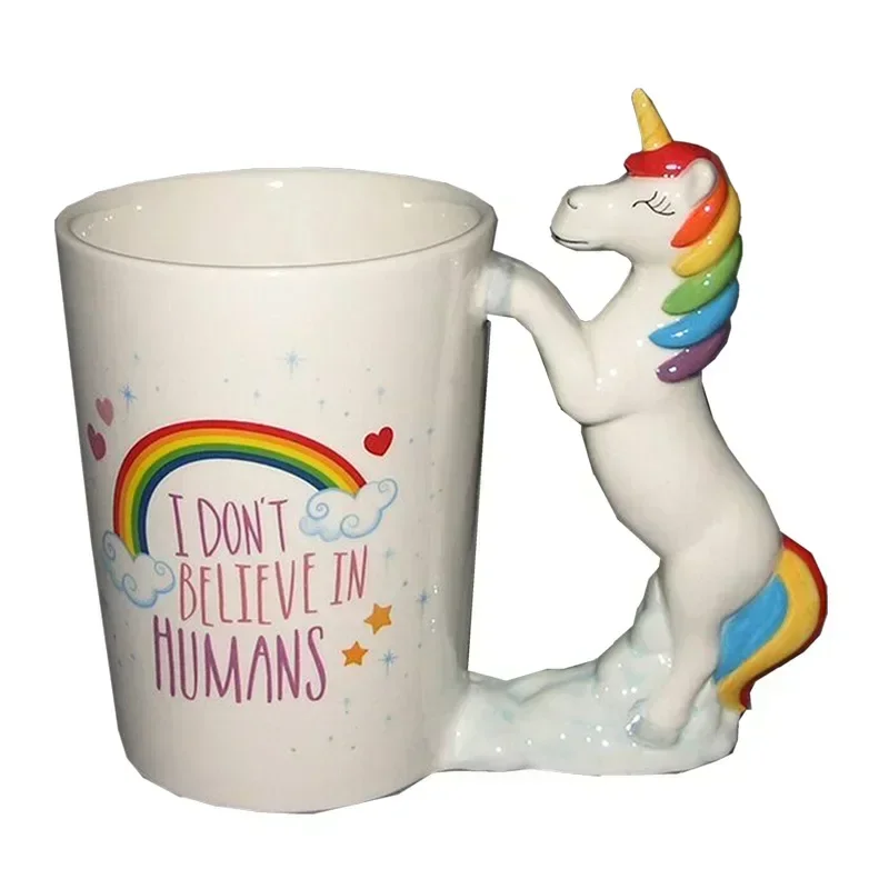 Animal Unicorn Ceramic Mug Creative Animal Handle Water Cup Coffee Mugs and Cups Funny Coffee Cups Kawaii Mug Eco Friendly