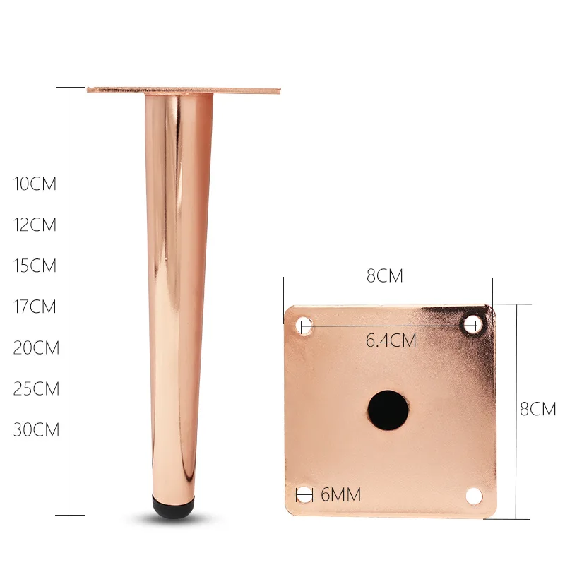 1Pcs Luxury Rose Gold Legs Furniture Metal Sofa TV Cabinet Feet Bathroom Cabinet Bed Support Legs Coffee Table Replacement Legs