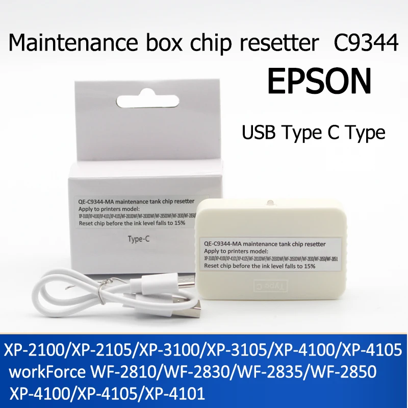 

C9344 Maintenance Box Tank Chip Resetter For Epson XP-2100 2105 XP-3100 XP-3105 XP-4100 XP-4105 WF-2810 WF-2830 WF-2835 WF-2850