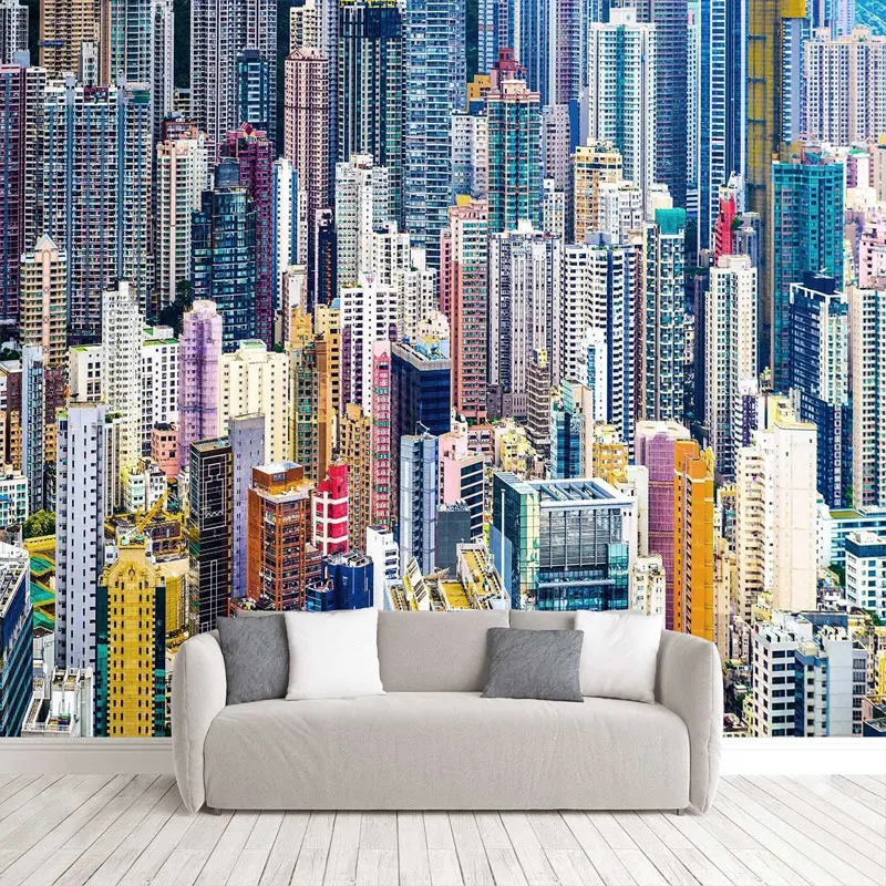 Full Mural Art Wallcovering For Bedroom Beautiful Manhattan City Night Living Room Landscape Photo Wallpaper On The Whole Wall