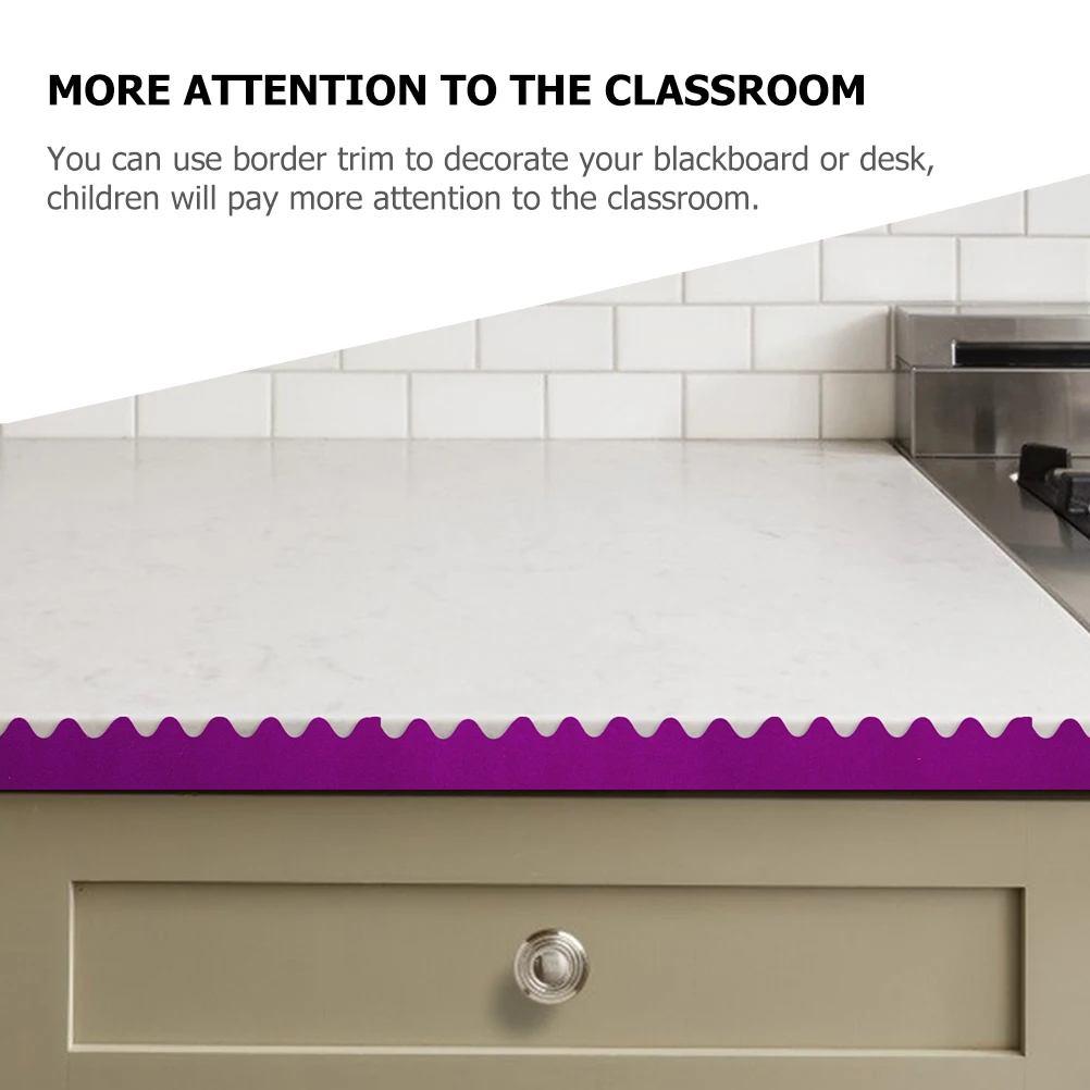 

2 Rolls Wavy Border Decorative Paper Bulletin Board Decorations for Office Borders Wave Poster Copper Plate Stickers