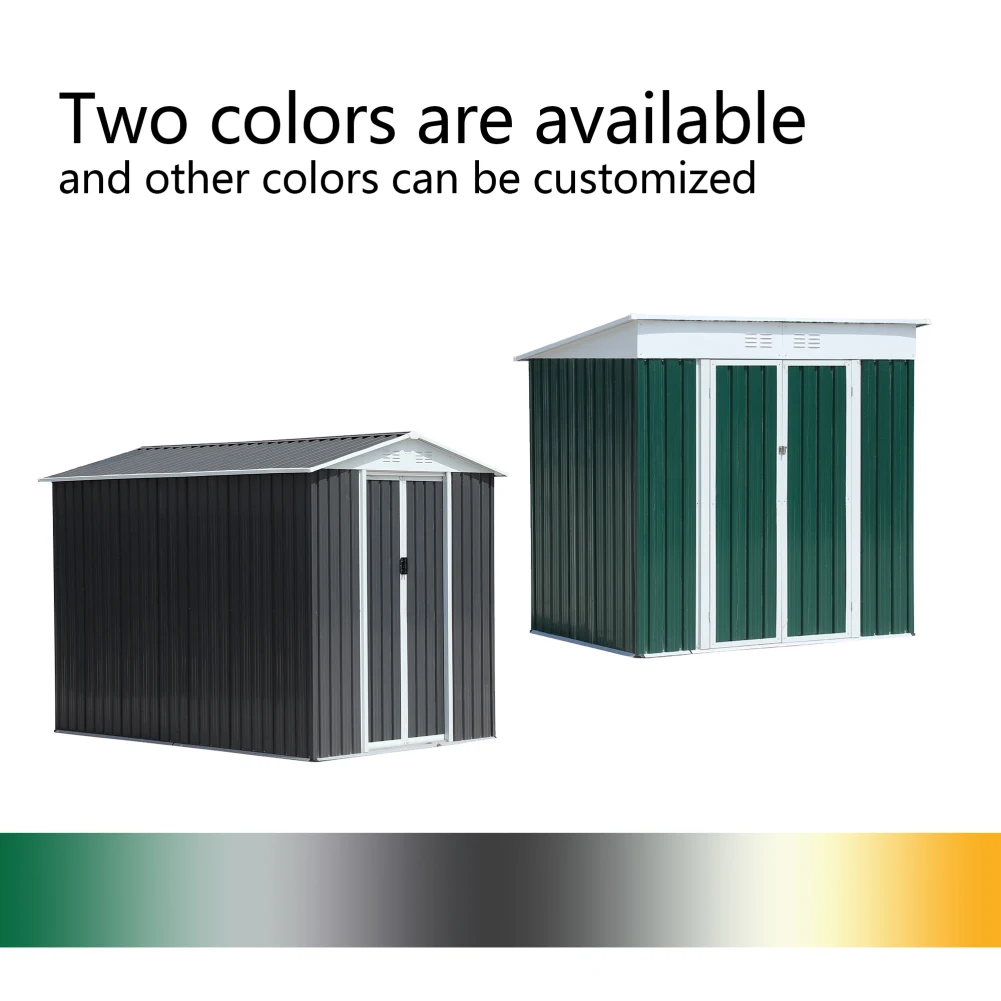 6FTx4FT Outdoor Storage Shed Aluminum Alloy Frame Garden Storage Shed With Sliding Door Air Vent Waterproof Tool Shed