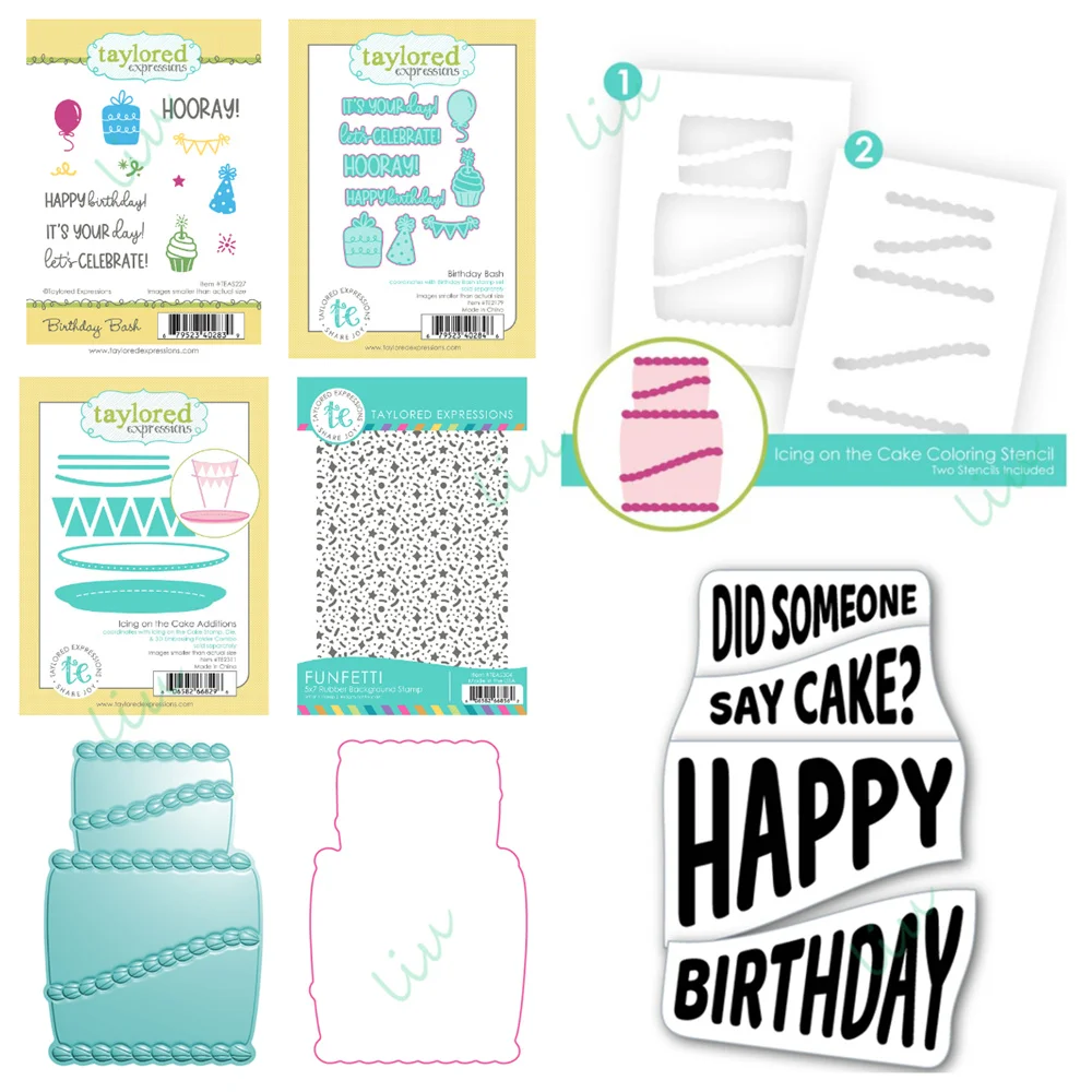 

2025 June New Metal Cutting Dies Stamps Stencils Hot Foil for DIY Diary Birthday Greeting Cards Crafts Summer Icing on the Cake