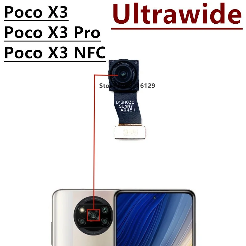 Rear Camera For Xiaomi Mi Poco X3 Pro NFC X3NFC Main Ultrawide Depth Macro Original Back Camera Module Spare Parts