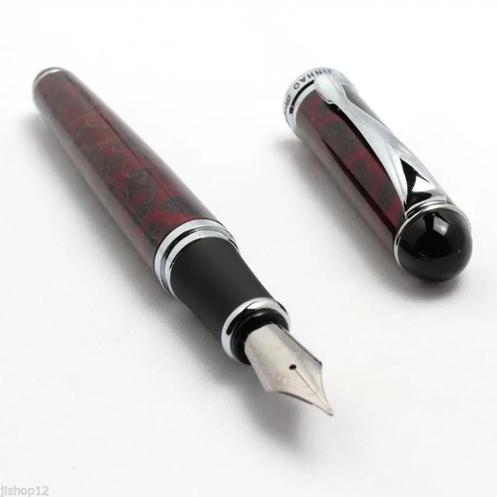 Ice Red Fountain Pen Medium Nib Iridium Stylish Deluxe Chinese Calligraphy Pen High Quality for Professionals