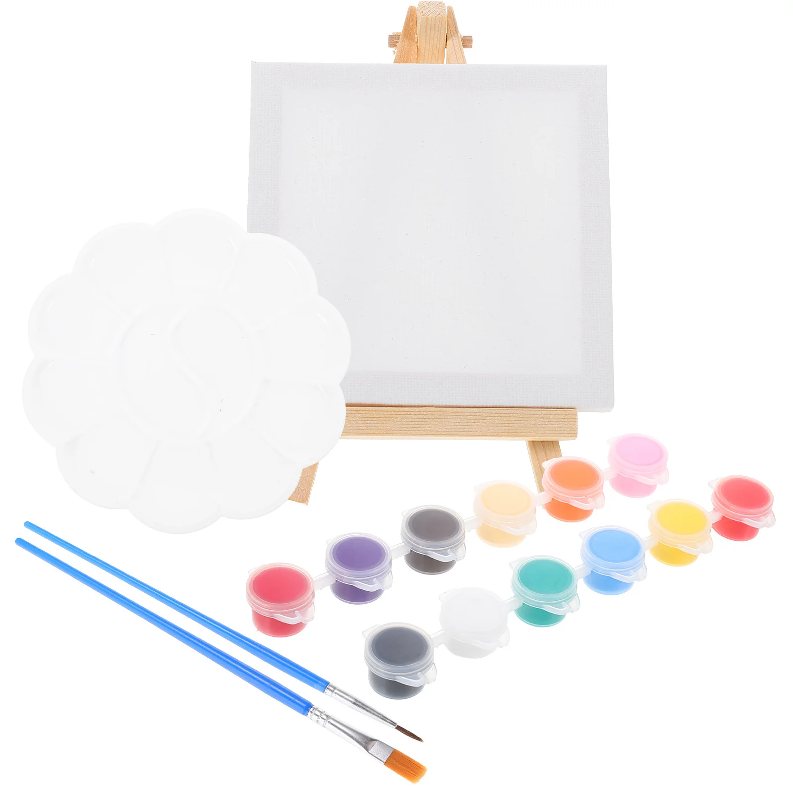 

1Set Mini Easel Wooden Display Stand Acrylic Paint Set DIY Canvas Easel Portable Small Desktop Sketching Frame Paint Supply