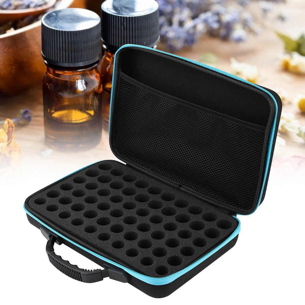 Hartschalen-Aufbewahrungsorganisator für den Außenbereich, Tragetasche für ätherische Öle, Hartschalenetui, 60 Flaschen, geeignet für Flaschen, 5 ml, 15 ml