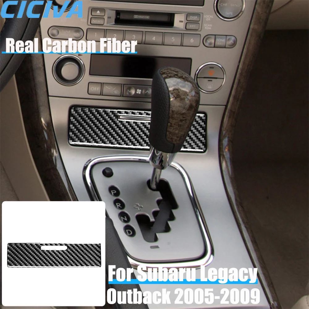 Real Carbon Fiber Car Accessories Center Console Storage Cover Soft Sticker For Subaru Legacy/Outback 2005 2006 2007 2008 2009