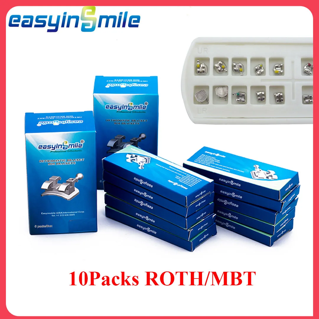 

10 наборов высококачественных стоматологических материалов EASYINSMILE для металлических мини-брекетов Roth / MBT 345 022 - Быстрая доставка