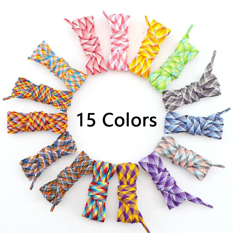 1 Pair Flat Shoelaces for Sneakers Rainbow Shoelace Colorful Striped Shoe Laces for Woman Man Width 1CM Length 100/120/140/160CM