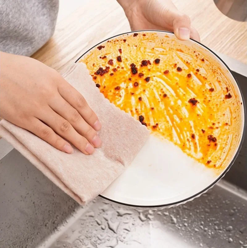 

10 шт., ткань из люфы, впитывающая безмасляная ткань для мытья посуды, кухонная легко чистящаяся ткань для мытья посуды из волокна для растений