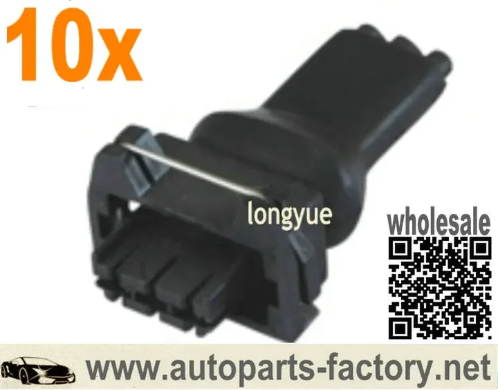 Longyue 10pcs CONECTOR 3 VIAS HALL For VW/FIAT ETE7791 3VIA/SISTHAL Rubber Boot