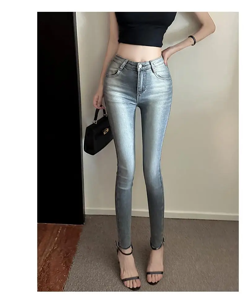 

Women's Padded Hip-enhancing Skinny Stretch Ankle Length Pencil Jeans Lady Spring Summer Streetwear Slim High Waist Pencil Jeans