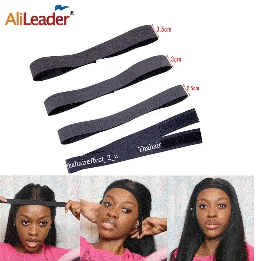 New Elastic Headband With Magictape 60cm 65cm Adjustable Wig Band For Fixed Lace Wig Width 2.5CM 3CM 3.5CM Edge Grip Band
