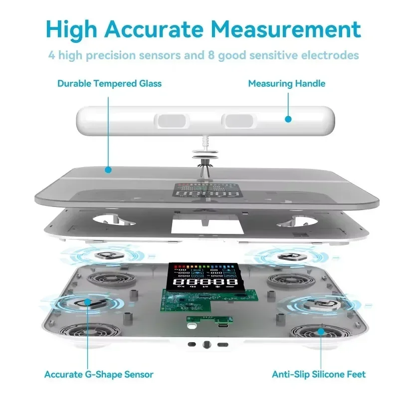 TransfronteiriçaHot salesSmart Scale BMI App Análise Corporal Relatório Imprimir Balança Eletrônica