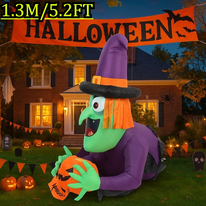 

4,2 фута надувные игрушки, окно для восхождения, украшения ведьмы, модель Хэллоуина, домашний реквизит, встроенные светодиодные фонари, декор для вечеринки в дворе