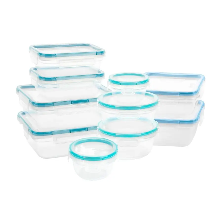 

Total Solutions 10Pack, Mixed Sizes Plastic Food Storage Containers Set, Airtight amp Leakproof Locking BPAFree Lids Tupperware,