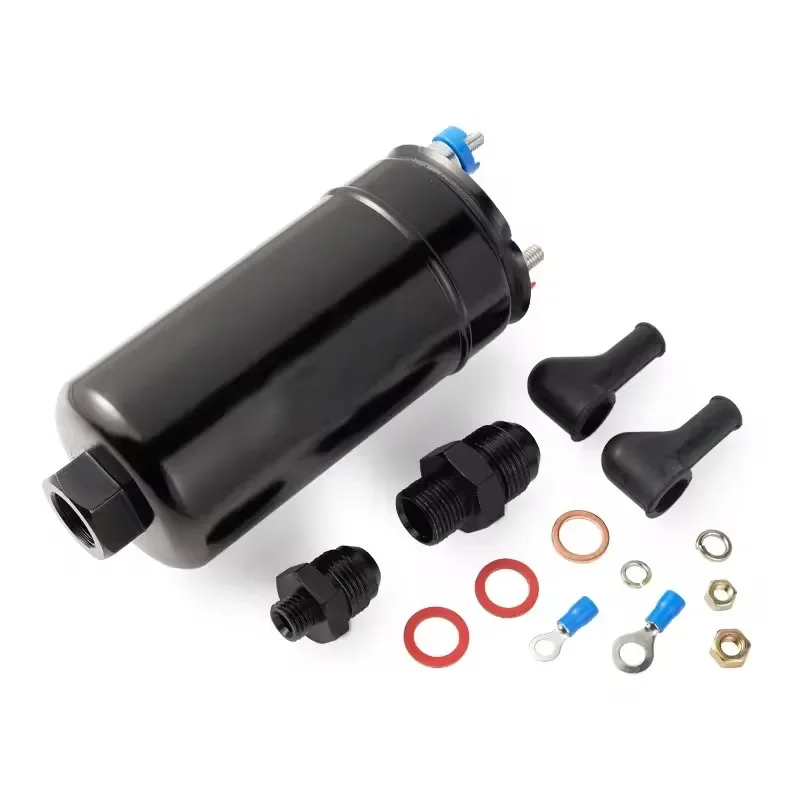 High Pressure Fuel Pump 300LPH Inline External Fuel Pump+8AN Outlet 044 Check Vavle Carbon Brush+Carbon Commutator Replaces