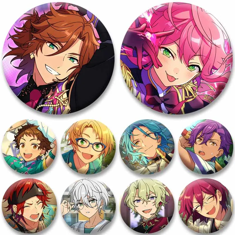 

Game Peripheral Ensemble Stars Coin Brooch Cute Hakaze Kaoru Yuzuru Lapel Pins Creative Cartoon Badge Accessories Jewelry Gifts