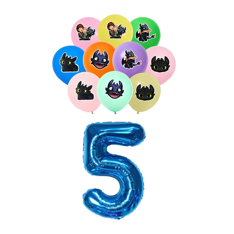 11pcs12 Inch How To Train Your Dragon Color Latex Balloon Children's Happy Birthday Party Decoration Baby Shower Globos Toy view 6