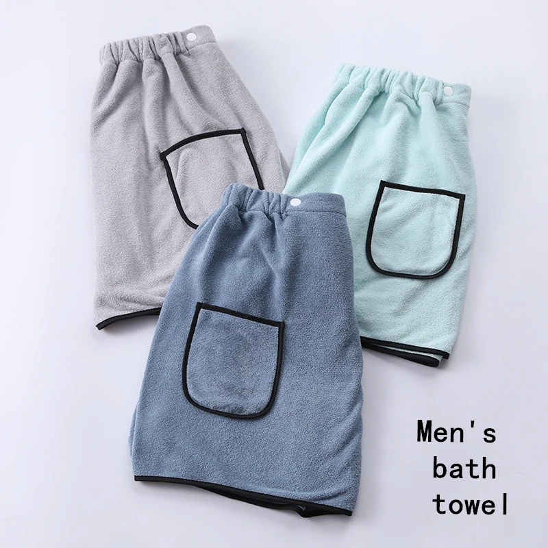 Men's Bath Skirt Hotel Household Simple Fine Fiber Adjustable Bath Towel Size Is Suitable For Men Weighing Less Than 90 KG Wear