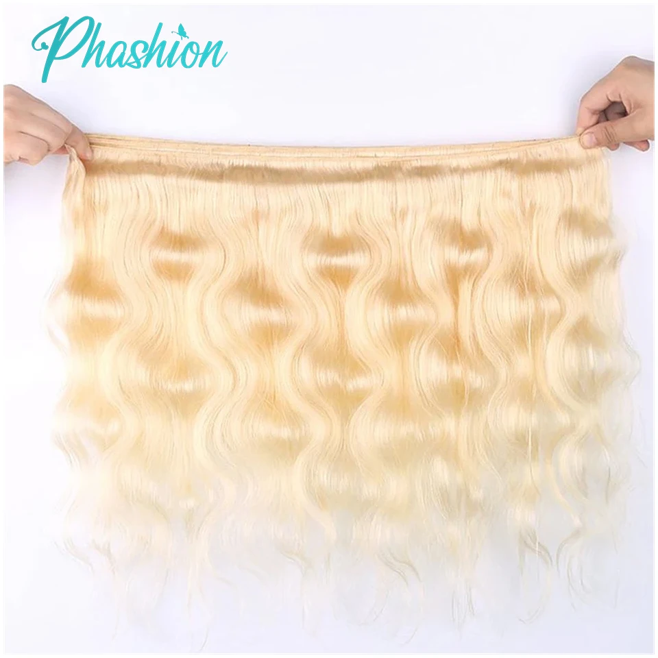 Phashion 36 38 40 Inch 1/3 613 Blonde Body Wave Human Hair Bundles 100% Brazilian Remy Weave Extensions For Women Can Be Dyed