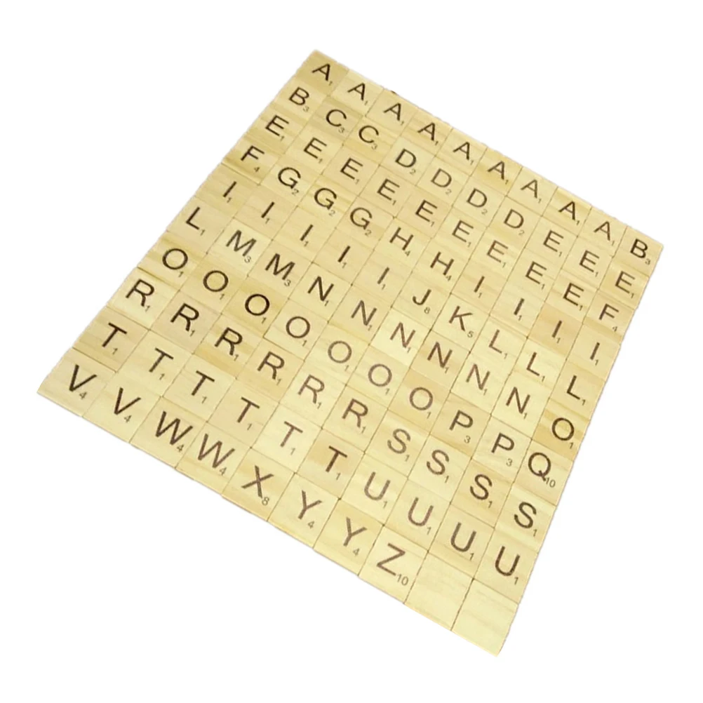 

200pcs Children Wooden Puzzle Children Game Wooden Blocks Blocks Early Learning Alphabet Chips Kids English Learning