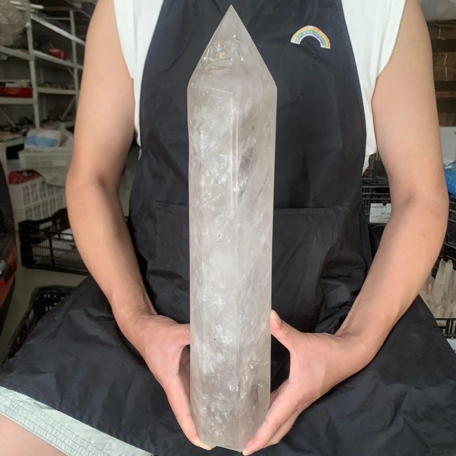 Great Wand Natural Crystal Clear Transparency Quartz Point Healing Stone Hexagonal Prisms Obelisk Wand Stone Home Decor