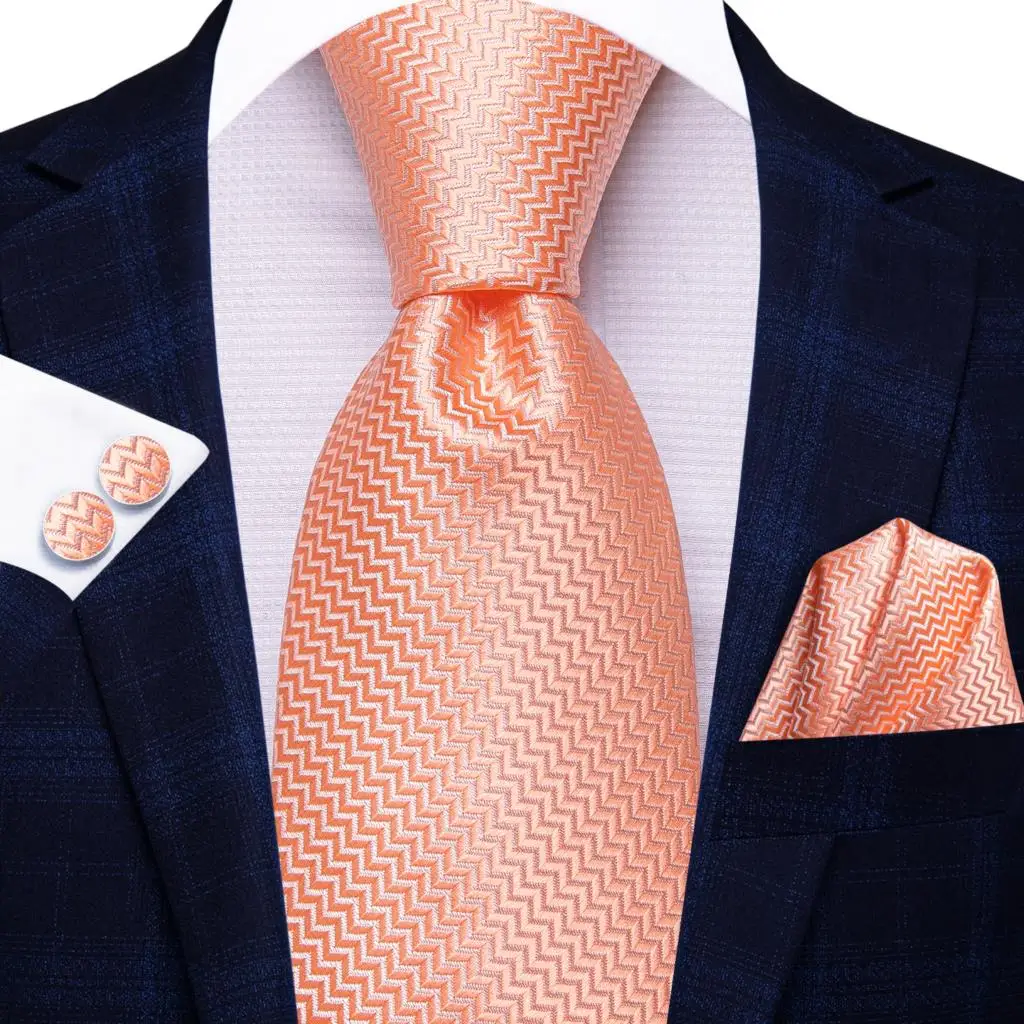 

Gift Tie for Men 2023 New Novelty Coral Red Solid Fashion Brand Wedding Party Necktie Handky Cufflinks Wholesale Hi-Tie Designer