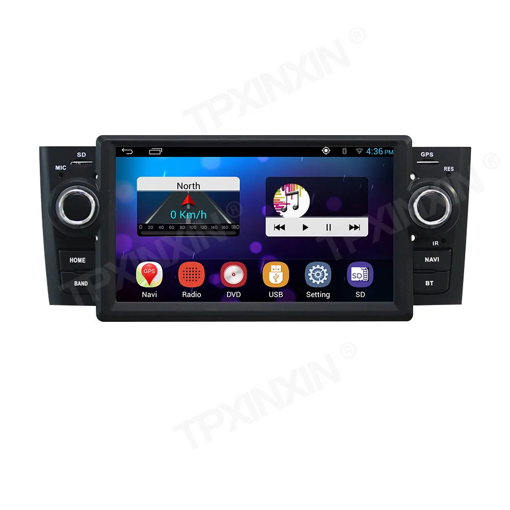 TPXINXIN Radio mobil 7 inci Android 12, Radio mobil 7 inci untuk Fiat Linea Grande Punto 2007-2012 navigasi Multimedia Player Carplay Head Unit 2Din