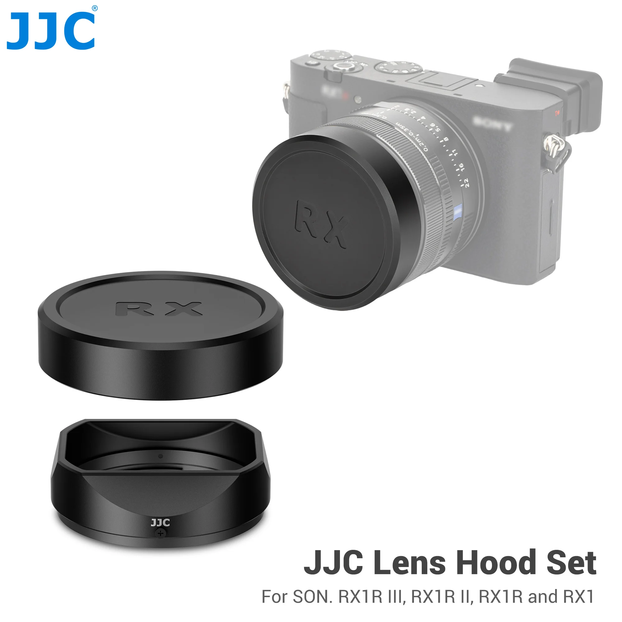 JJC Square Lens Hood for Sony RX1R III RX1R II RX1R RX1 Lens Shade with Lens Cap Replaces SONY LHP-1 Lens Hood for RX1RM3 RX1RM2